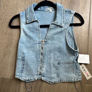 Denim Collared Vest